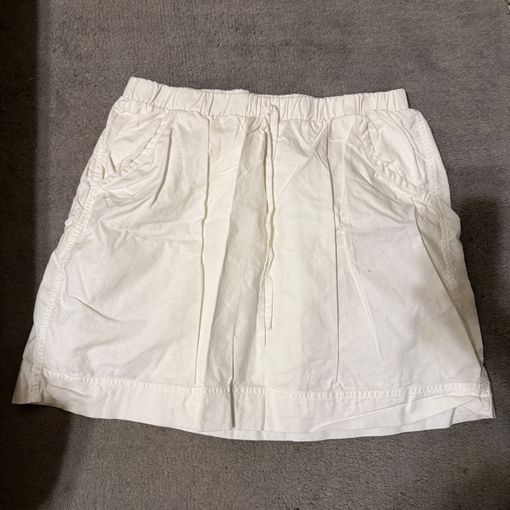 Merona White Cotton Mini Skirt Size M Elastic Waist Casual Summer